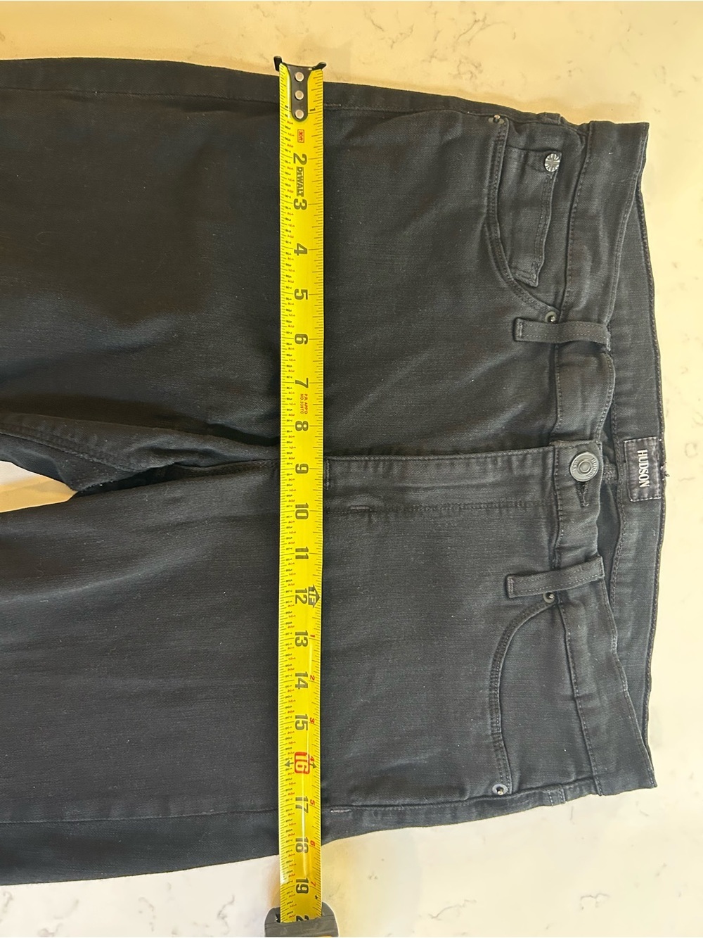 Hudson Nico Midrise Super Skinny Jeans Rava Black Distressed Size 33 - Picture 12 of 16